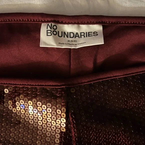No Boundaries Maroon Sequin Shorts - Picture 2 of 2